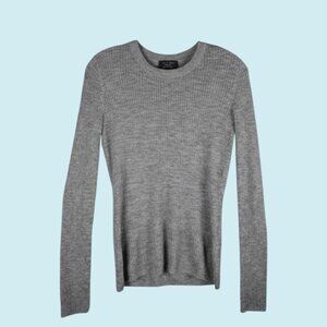 Rag & Bone 100% Cashmere Sweater Women's XXS Gray Ribbed Long Sleeve Crewneck